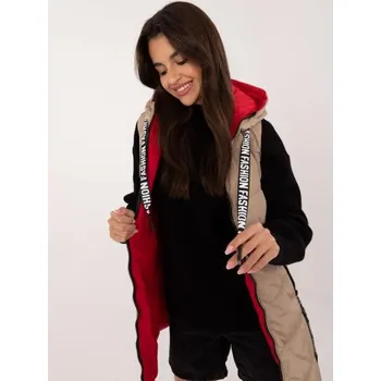 Dámská vesta Dámská vesta s kapucí oboustranná béžová