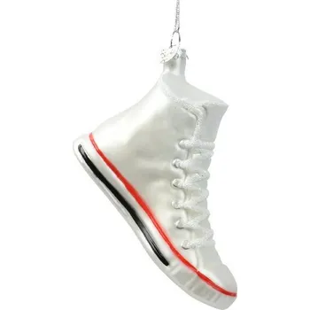 Vánoční ozdoba Vánoční skleněná ozdoba teniska 1ks, 4,3x11,4x7,2 cm - Bílá