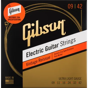Struna pro kytaru a smyčcový nástroj Gibson Vintage Reissue Electric Guitar Strings Ultra-Light + prodloužená záruka 3 roky
