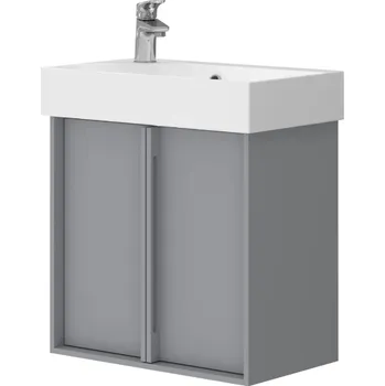 Koupelnový nábytek Lavedo Quadra Grey 55 koupelnová skříňka s umyvadlem, mat