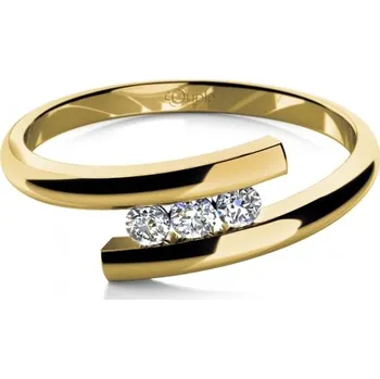 Prsten Couple, Módní prsten Vera ve žlutém zlatě se zirkony, vel. 55, prům. 17.5 mm, 585-68-1-0650.0Z00.0.55.001