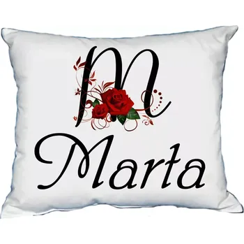 Dekorativní polštářek Polštář s dámským jménem MARTA Červený (polštářek dámské jméno )