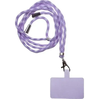 Řetízek Nastavitelný řetízek na telefon proti ztrátě | Klíčenka, Řetízek na krk - Fialově bílá