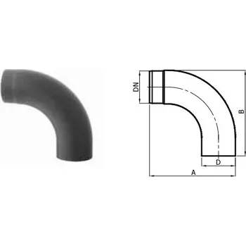 Kouřovod Karl Koleno tažené 90°/ 120mm (síla 2mm) - černá