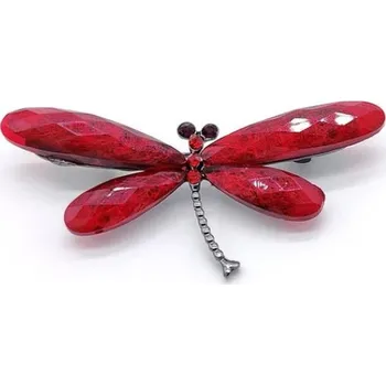 Šperk Brož vážka exkluziv Ginna česká výroba - Červená