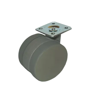 60mm kolečko s plotýnkou 38x38mm, bez brzdy - šedé