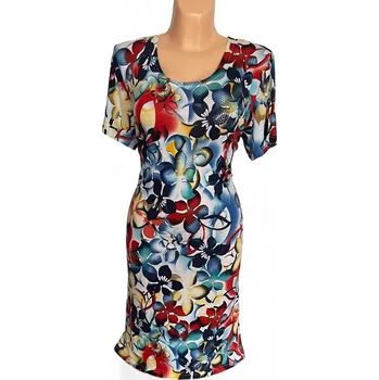 Dámské šaty damske šaty, Barva Modrá, Velikost XL46, Materiál 96% Viskoza 4% Lycra