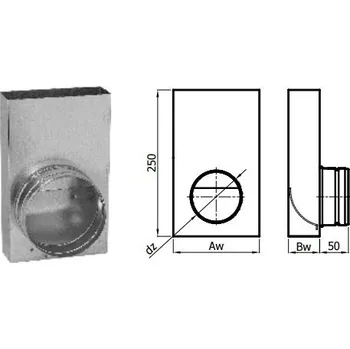 Karl přechodka - kanál 350 x 70mm / ohebné potrubí 2x 125mm