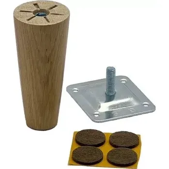 Dřevěná nábytková nožka HENRY-LAK průměr 25/45 mm, výška 100 mm, dub lakovaný