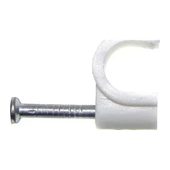 kabelová chránička Kabelová příchytka, úchyt kabelu 7 mm KN-7 bílá, 100 ks