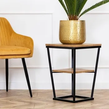 Konferenční stolek Odkládací stolek EXPAND 57x40 cm černá/hnědá