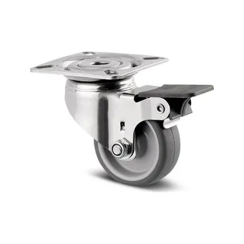 Pojezdové kolečko Agila Twin TENTE Kolečko z nerezové oceli 50mm, s brzdou, plotýnka, 7475PJO050P40