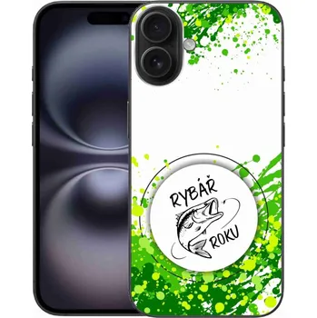 Pouzdro na mobilní telefon Gelový kryt mmCase na iPhone 16 Plus - rybář roku bílé pozadí