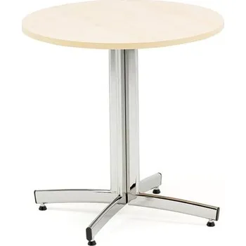 Jídelní stůl Kulatý stůl SANNA, Ø700x720 mm, chrom/bříza