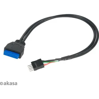Datový kabel AKASA - USB 3.0 na USB 2.0 adaptér - 30 cm AK-CBUB36-30BK