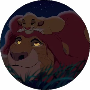 Jedlá dekorace na dort Jedlý papír Lví král Simba s otcem 19,5 cm