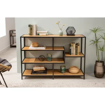 Knihovna Industriální regál - Slim line, divoký dub, 79 cm