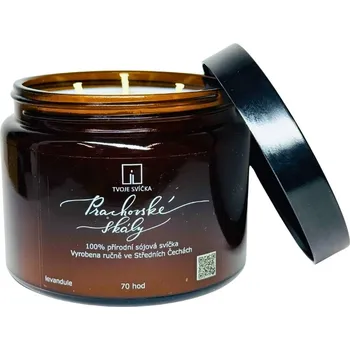 Svíčka Tvoje svíčka vonná svíčka ve skle Prachovské skály 70 hodin