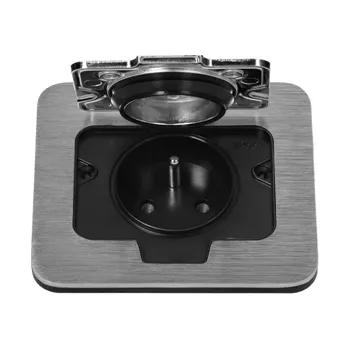 Elektrická zásuvka Zapuštěná zásuvka s víčkem, hermeticky uzavřená ORNO OR-GM-9031, nerez IP55