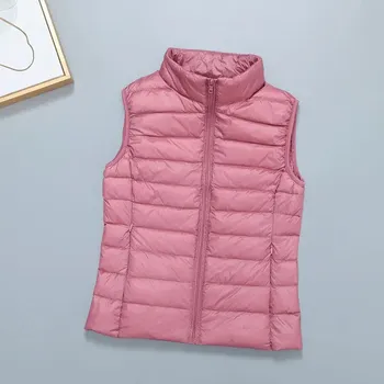 Dámská vesta Tenká prošívaná vesta Barva: Růžová, Velikost: 3XL