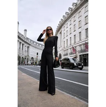 Dámský overall M811 Kombinéza s vycpanými rameny - černá EU XXL