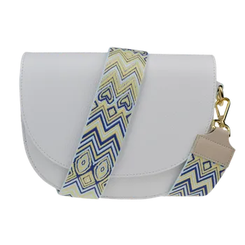 NovaKabelka.cz Kožená italská crossbody kabelka Ramona Bianca s přídavným popruhem XIII