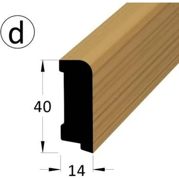 Podlahová lišta Vzorek - podlahová soklová lišta 40*14 dýha dub V-2816
