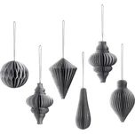 Broste Dekorační papírové ozdoby - SET/6ks, stříbrné
