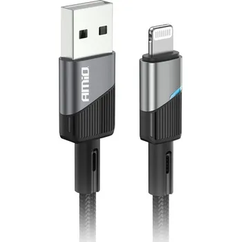 Datový kabel Amio Datový kabel s konektorem USB-A | Lightning, 1m, 3.0A, indikační LED |