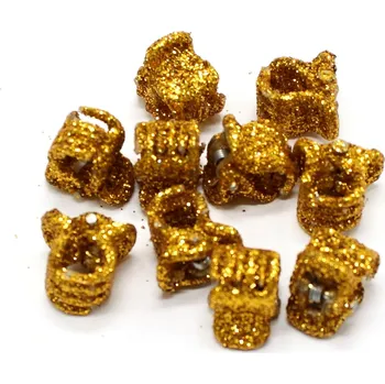 Zlaté skřipečky se třpytivým posypem, 10 ks