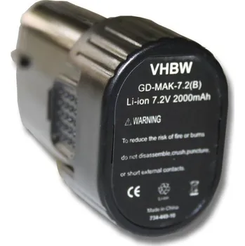VHBW Baterie pro Makita BL7010, 7.2 V, 2.0 Ah