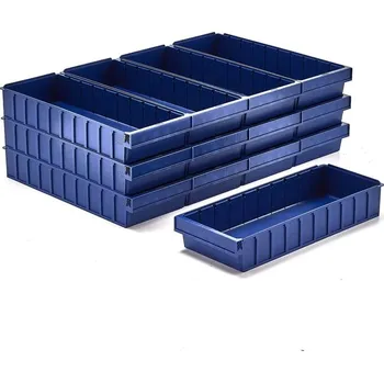 Plastový box DETAIL, 600x230x100 mm, modrý, bal. 13 ks