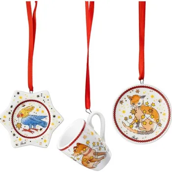 Vánoční ozdoba Vánoční set porcelánové ozdoby 3ks Christmas Lights, 10,5 cm, Rosenthal