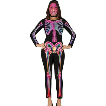 Karnevalový kostým Guirca Dámský kostým - Kostra Neon Velikost - dospělý: L
