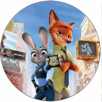 Jedlá dekorace na dort Jedlý papír Judy a Nick ze Zootropolis 19,5 cm