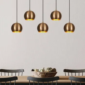 Opviq Závěsné světlo Sivani MR-1000, starozlaté, železo, 5 žárovek - Ø stínidlo na lampu 15 cm starožitná zlatá 5 x 15 W LED - Doprava zdarma