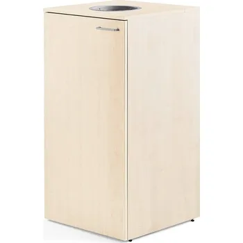 Odpadkový koš Skříňka na tříděný odpad FAHRENHEIT, 1x 120l nádoba na odpad s kolečky, bříza