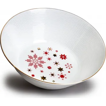 Thun 1794 Mísa kompotová, 24 cm, Lea, vánoční červené vločky, zlato, Thun