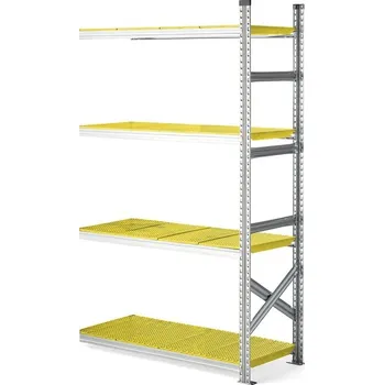 Dílenský regál Regál na potraviny TRANSFORM, přídavný, 1970x1200x500 mm, žluté police