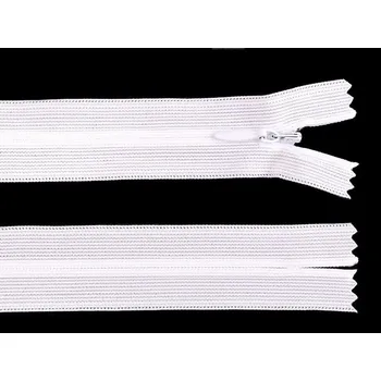 Zip Spirálový zip skrytý šíře 3 mm délka 40 cm dederon - 101 bílá