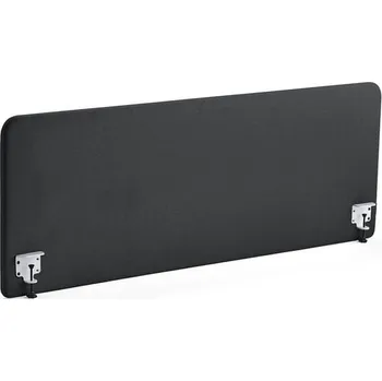 Paraván Stolový paraván ZONE, bílé svorky, 1800X650x36 mm, potah Hush, tmavě šedá