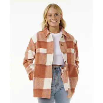 Pánská větrovka Bunda Rip Curl SOLEIL CHECK SHACKET Dark Rust velikost M