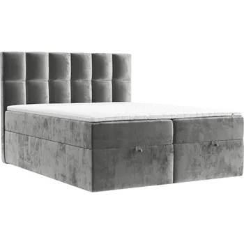 Postel Maison de Rêve Šedá čalouněná postel boxspring ESSENCE 200 x 200 cm