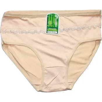 Dámské kalhoty Bambusové dámské kalhotky s krajkou 2704 okrové 605/5
