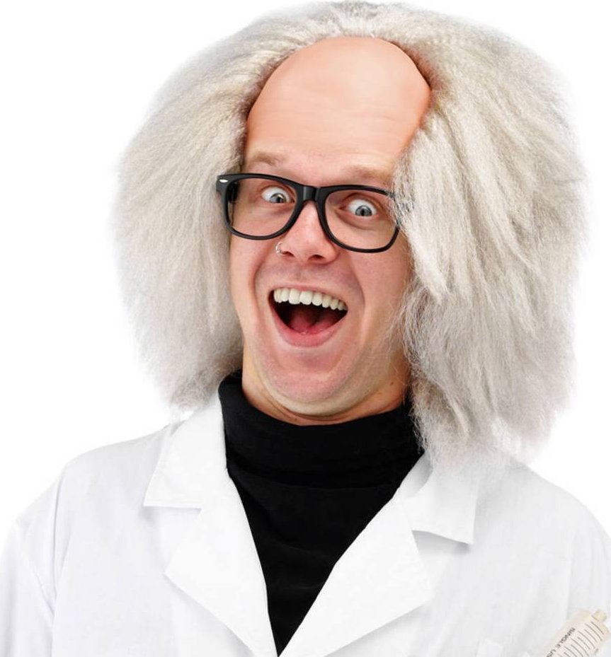 Folat Paruka Einstein šílený vědec s pleší bílá