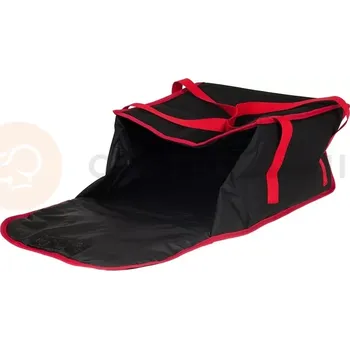 Termobox Taška na pizzu 4 x 40 cm z codury, zapínání na suchý zip, černý s červeným lemováním | FURMIS, ECO M