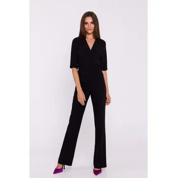 Dámský overall S377 Peplum overal - černý EU M