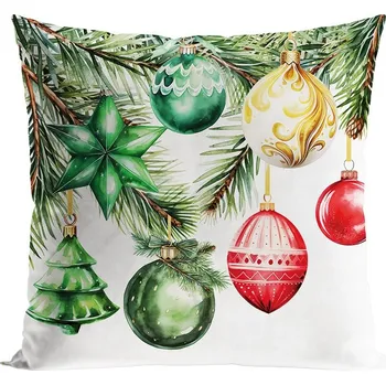 Polštář Vánoční polštář VÁNOČNÍ OZDOBY 40x40 cm Mybesthome Varianta: Povlak na polštář, 40x40 cm