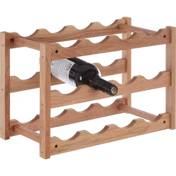Stojan na víno Regál na víno z ořechového dřeva v přírodní barvě počet lahví 12 Arla – Premier Housewares ID_1692710