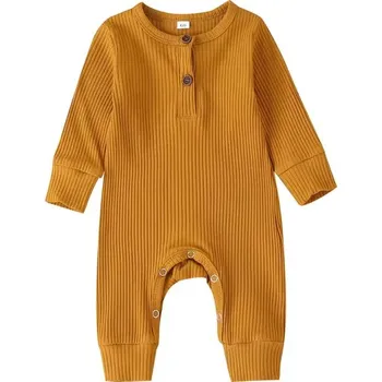 Kojenecký overall Kojenecký podzimní/zimní overal z žebrovaného materiálu Barva: Hnědá, Velikost: 6-9 měsíců 